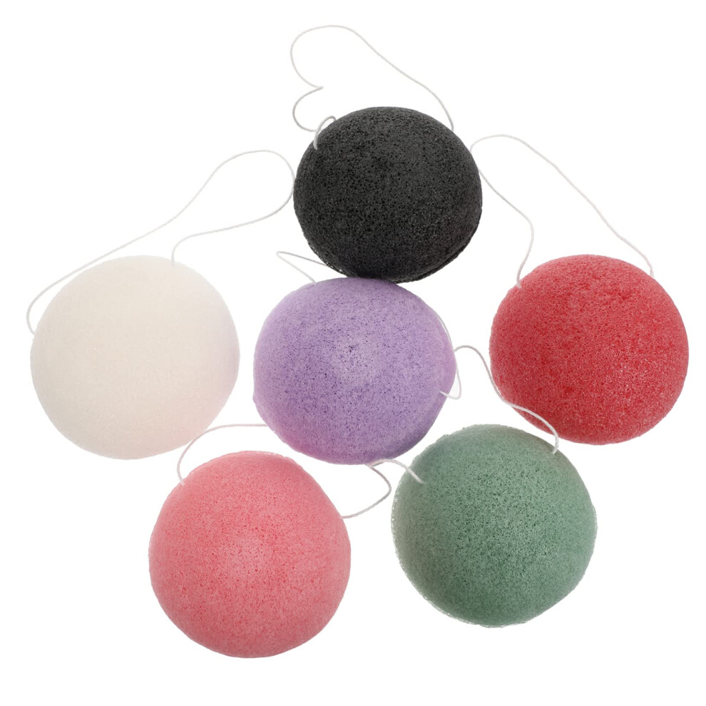 6pcs Konjac Facial Sponge for Sensitive Skin Deep Pore Cleansing and Gentle Makeup Removal