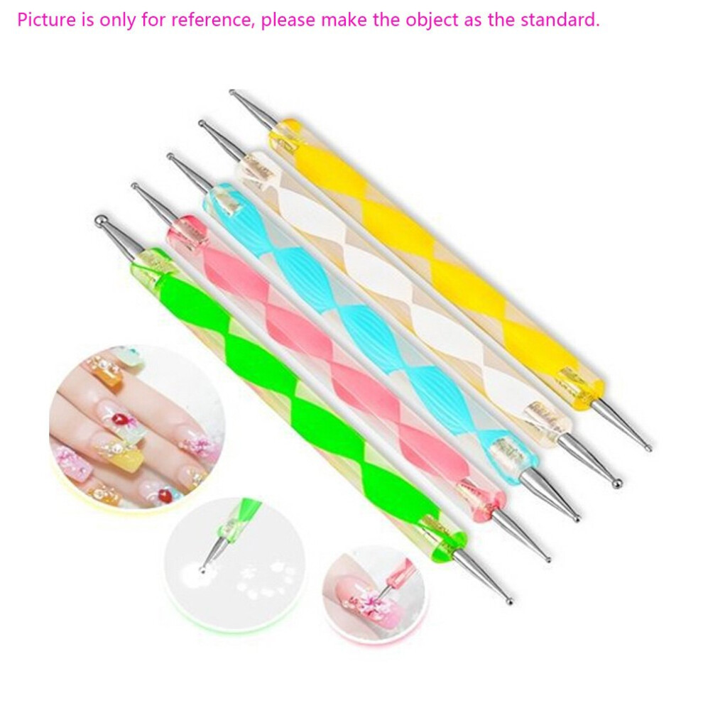 8Pcs Nail Art Dotting Tools Set DualHead Precision Pen with SelfAdhesive Rhinestone Picker Tip