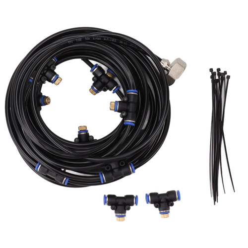 Patio Misting System Brass 8m/26ft 9-Nozzle 3/4in 1