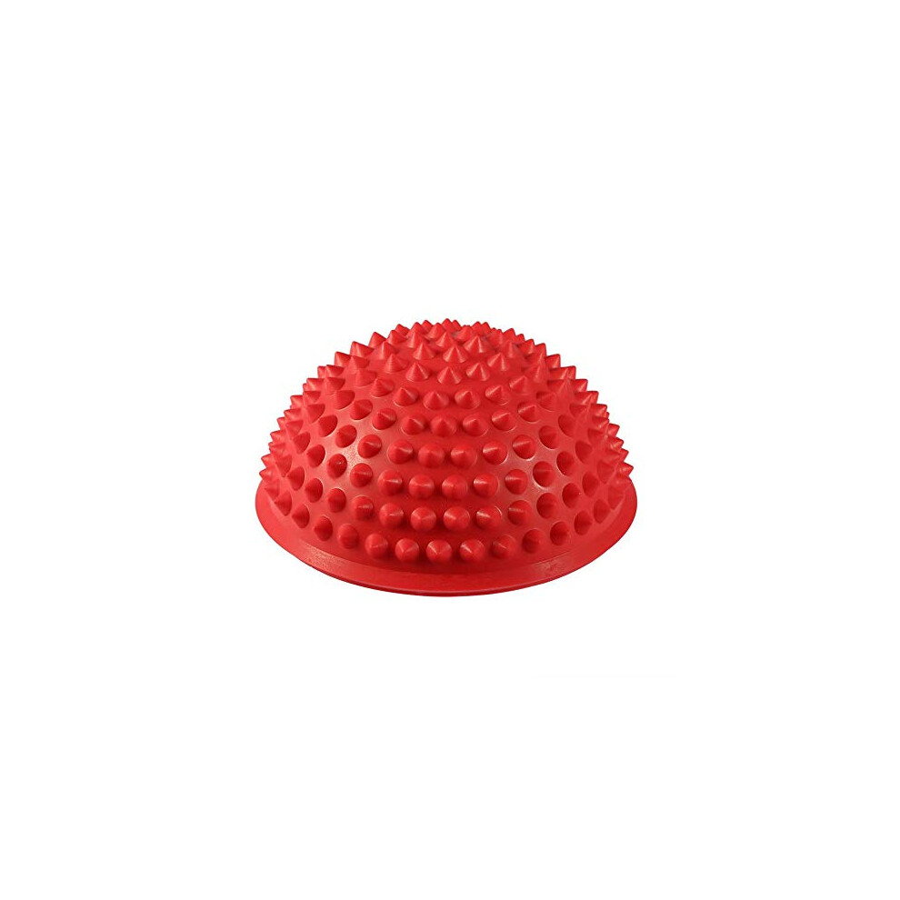 Red Half Round Spiky Massage Ball For Targeted Muscle Relief And Yoga Fitness, Pvc,