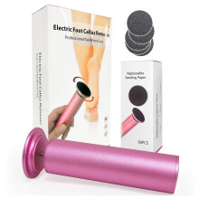 Electric Foot Callus Remover with Adjustable Speed, 60 Sandpaper Discs, Professional Pedicure Tool for Men and Women, Pink