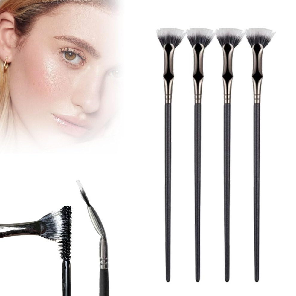 Foldable Mascara Brush and Eyelash Comb, Precise Clump Lash Separation for Upper and Lower Lashes, Gentle Fiber Bristles, 4PCS