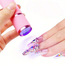UV LED Nail Lamp for Gel Nails, Battery Powered Mini Dryer for Fast Targeted Nail Repairs