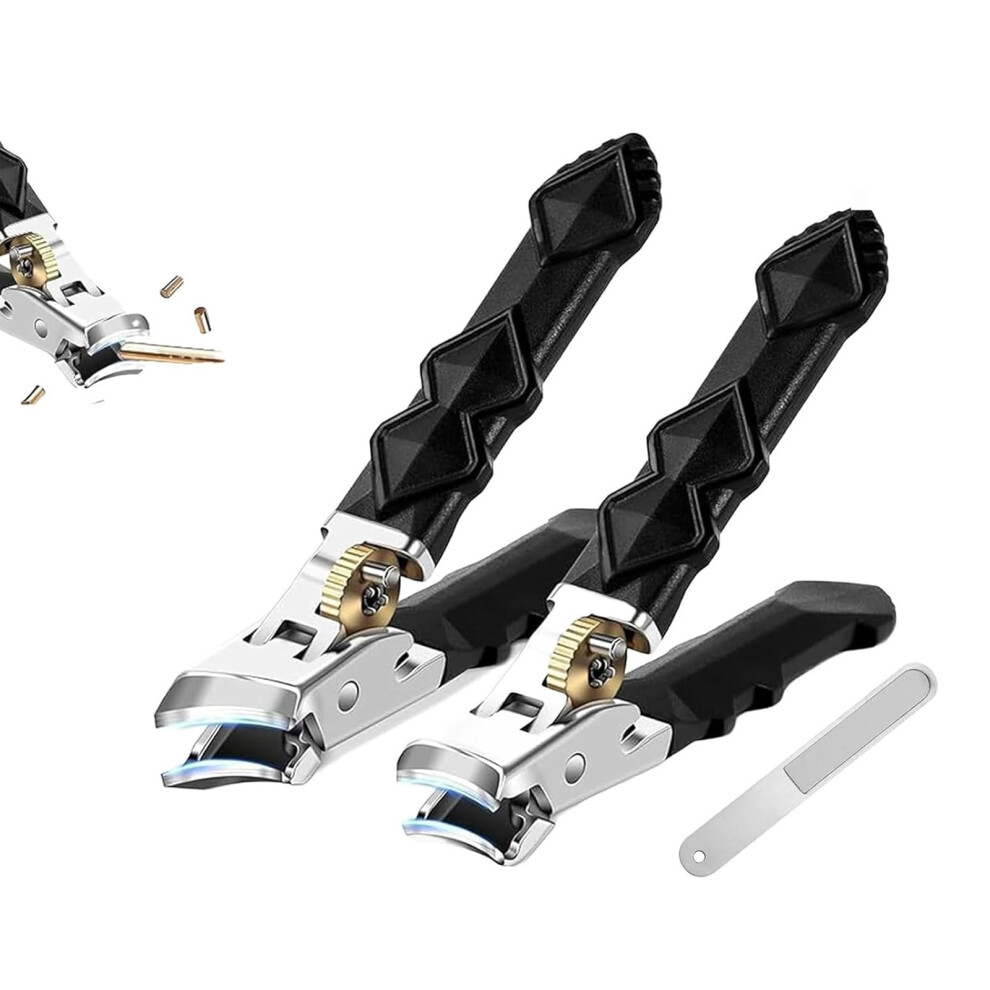 Toenail Clippers Set 180 Wide Jaw for Thick Nails with Long NonâSlip Handle and Precision Blades