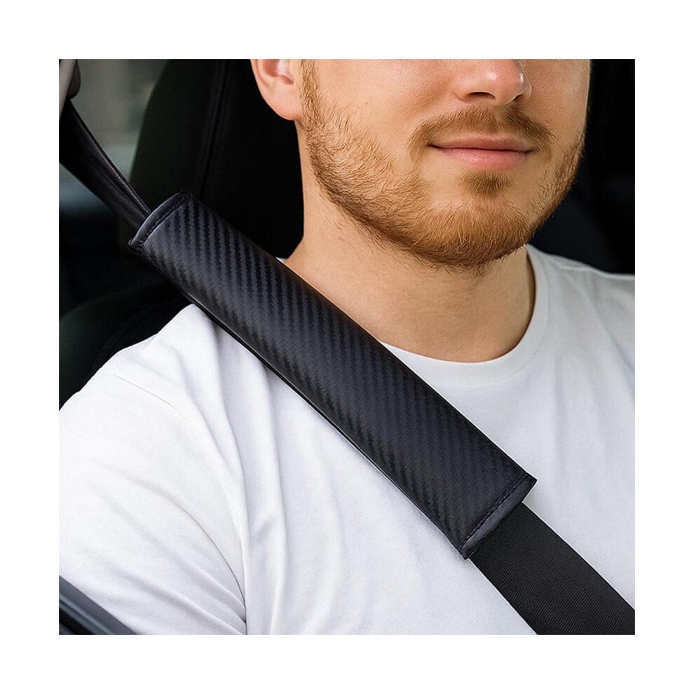 Car Seatbelt Shoulder Pads 2Pcs Carbon Fiber Leather Seat Belt Covers For Cars Suv Truck 9169991695723