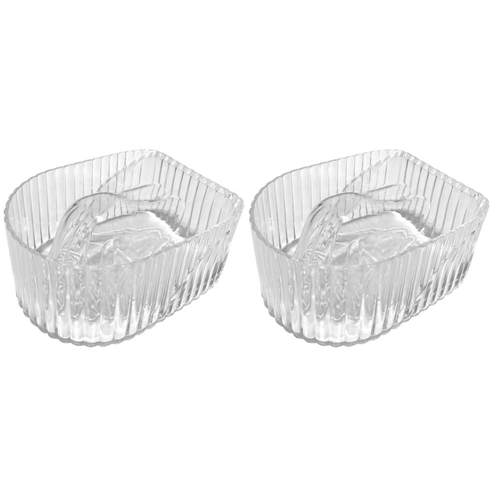 White 2Pcs Manicure Soak Bowl For Gel Polish Removal And Cuticle Softening, Clear And Salon Dish