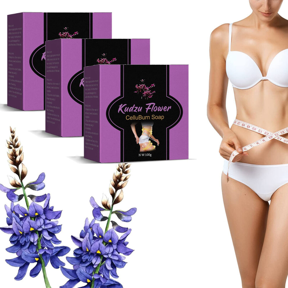 Cellulite Reduction Soap with Natural Kudzu Flower â Metabolism Boosting, Firming Body Care (3PCS)