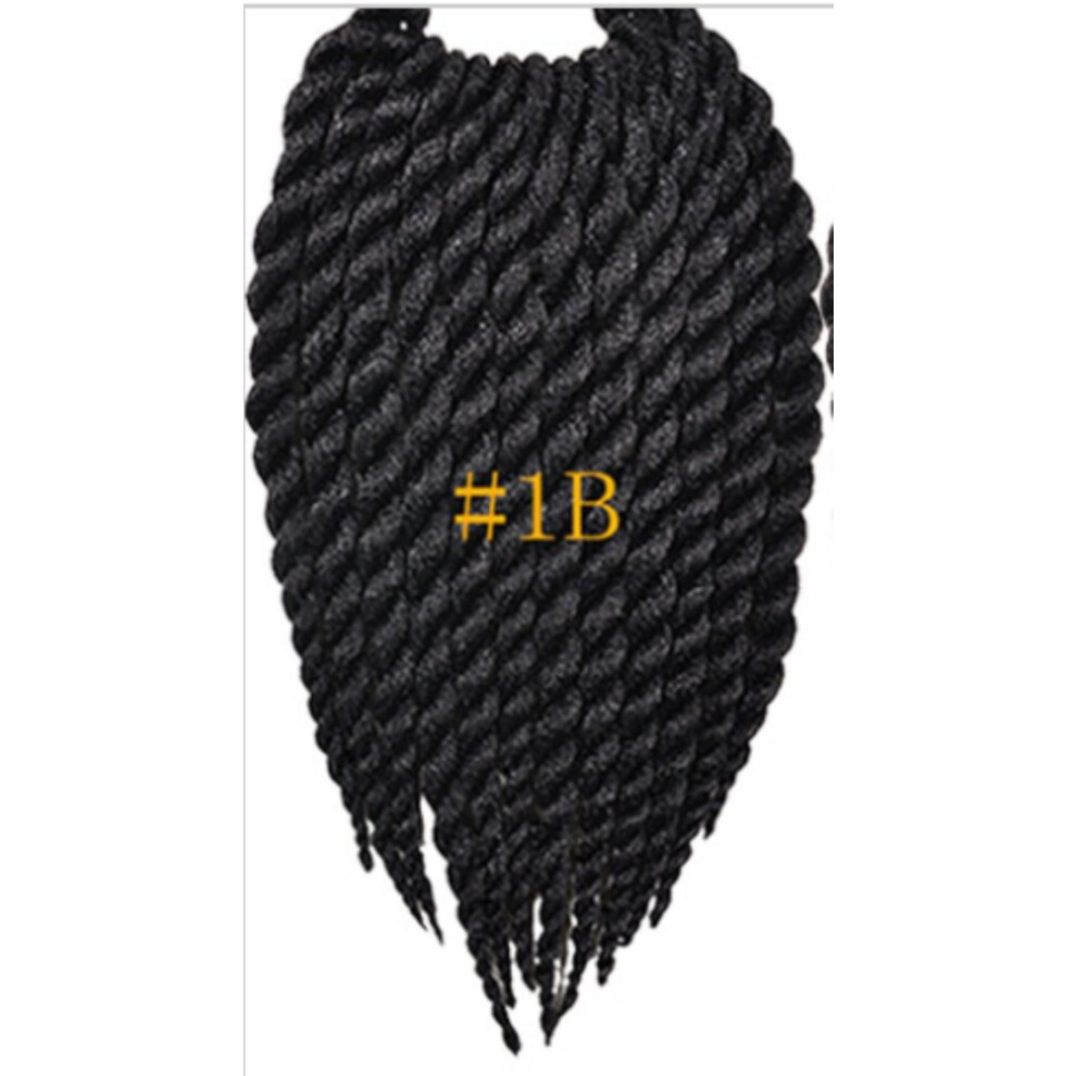 Unisex Black Pretwisted Jumbo Senegalese Twist Crochet Braids Hair 14 Inch 2X Havana Mambo Natural Texture 1B Off 4 Pack