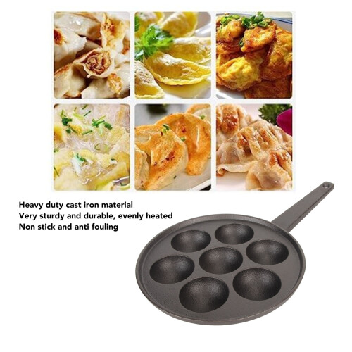 7-Hole Nonstick Cast Iron Takoyaki Pan 4.3 lb 2