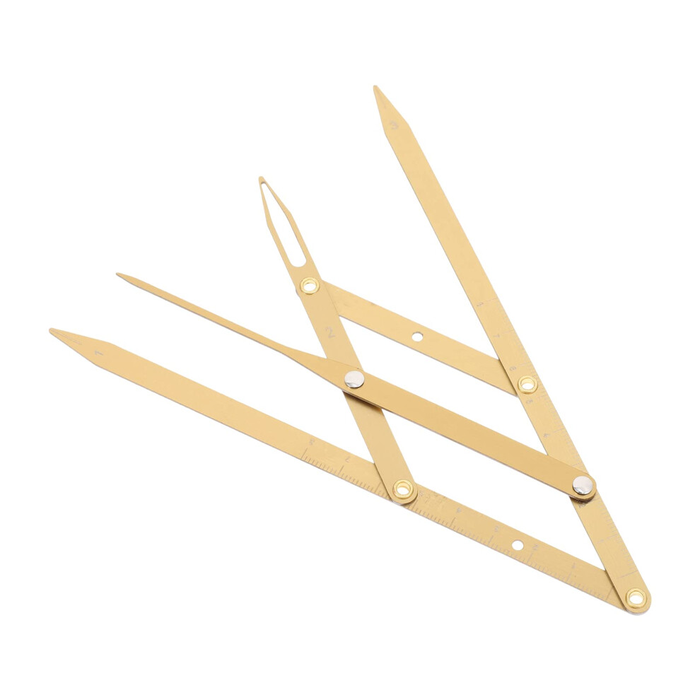 Golden Stainless Steel Eyebrow Measuring Ruler With Ratio Adjustable Caliper For Microblading