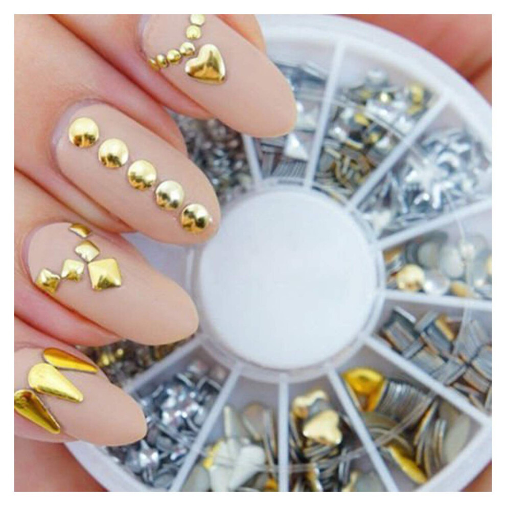 3D Nail Art Decorations Wheel Set with Tweezers, MultiâShape Nail Gems and Rhinestones for Creative Styling