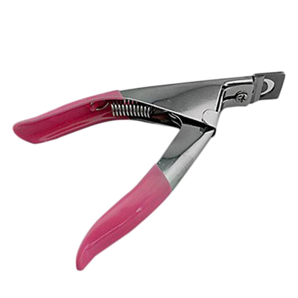 Pink Nail Clipper For Acrylic Nails Gel Nail Cutter Handle Precise Clean Cutting Ergonomic Grip