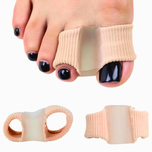 Bunion Corrector with Gel Toe Separators for Overlapping Toes, Soft Flexible Alignment Relief 2 Loops