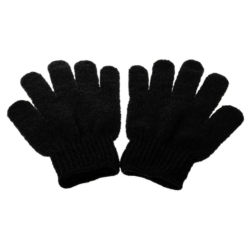 Black Exfoliating Bath Gloves For Deep Skin Cleansing And Gentle Shower Massage