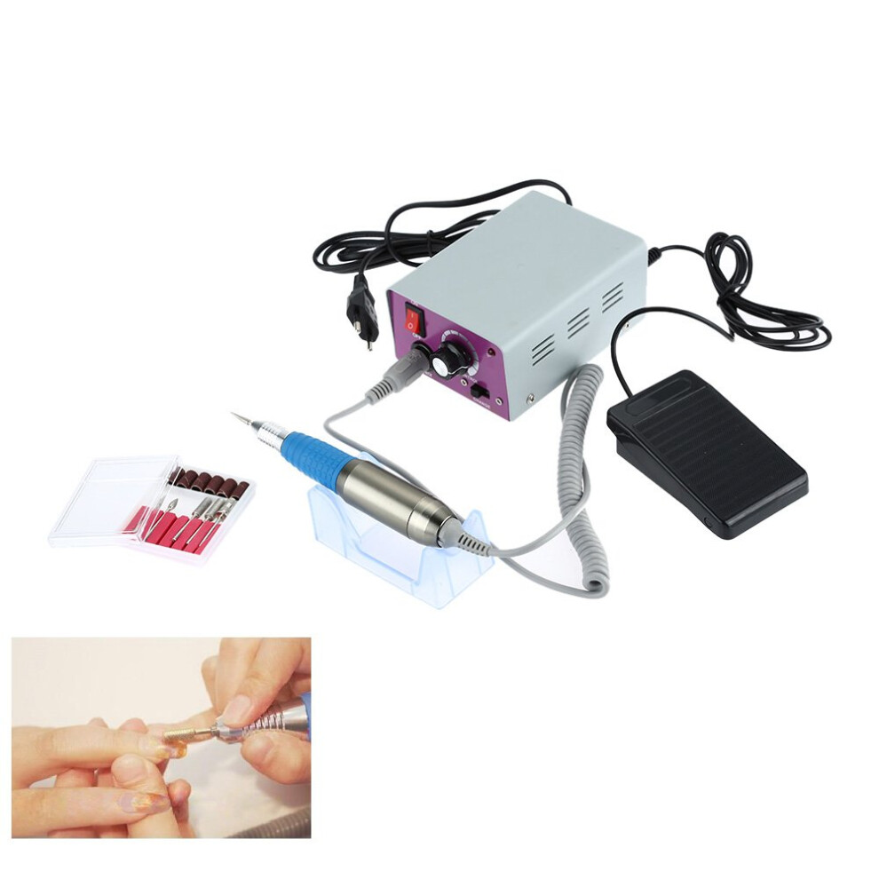 Electric Nail Drill 25000 RPM Professional Manicure Pedicure Set with Bits and Foot Pedal