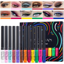 Colorful Liquid Eyeliner Set 12 Colors Waterproof Matte Long Lasting Smudgeproof Eye Liner Kit