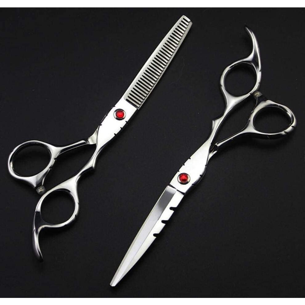 Professional Hair Cutting Scissors and Hair Thinning Shears, Stainless Steel, Ergonomic Grip for Salon and Barber