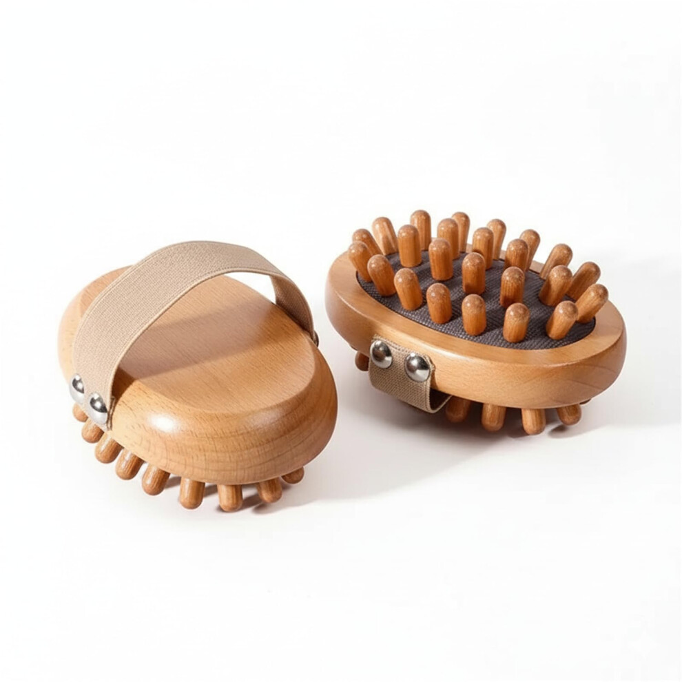 Wooden Body Brush Set 2pcs for Exfoliation, Boost Blood Circulation and Muscle Tension Relief