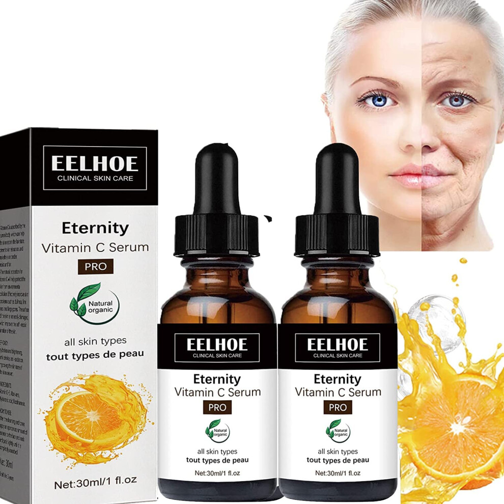 Dark Vitamin C Serum 2 Pack With Hyaluronic Acid And Collagen For Spot Correction And Skin Brightening