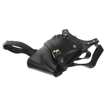 Hairdressing Scissor Case PU Leather Barber Tool Belt Bag Black Adjustable Waist Large Capacity