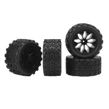 4 Pezzi di Ruote e Pneumatici RC Car 117mm in Gomma Sostitutivi per Modelli Scala 1/10