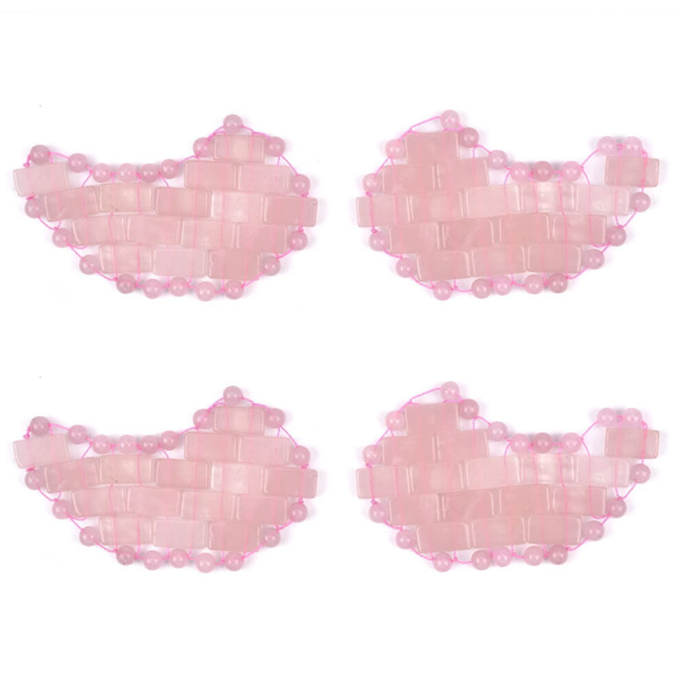 Jade Roller and Rose Quartz Eye Mask Set for AntiAging, Puffiness and Dark Circle Reduction