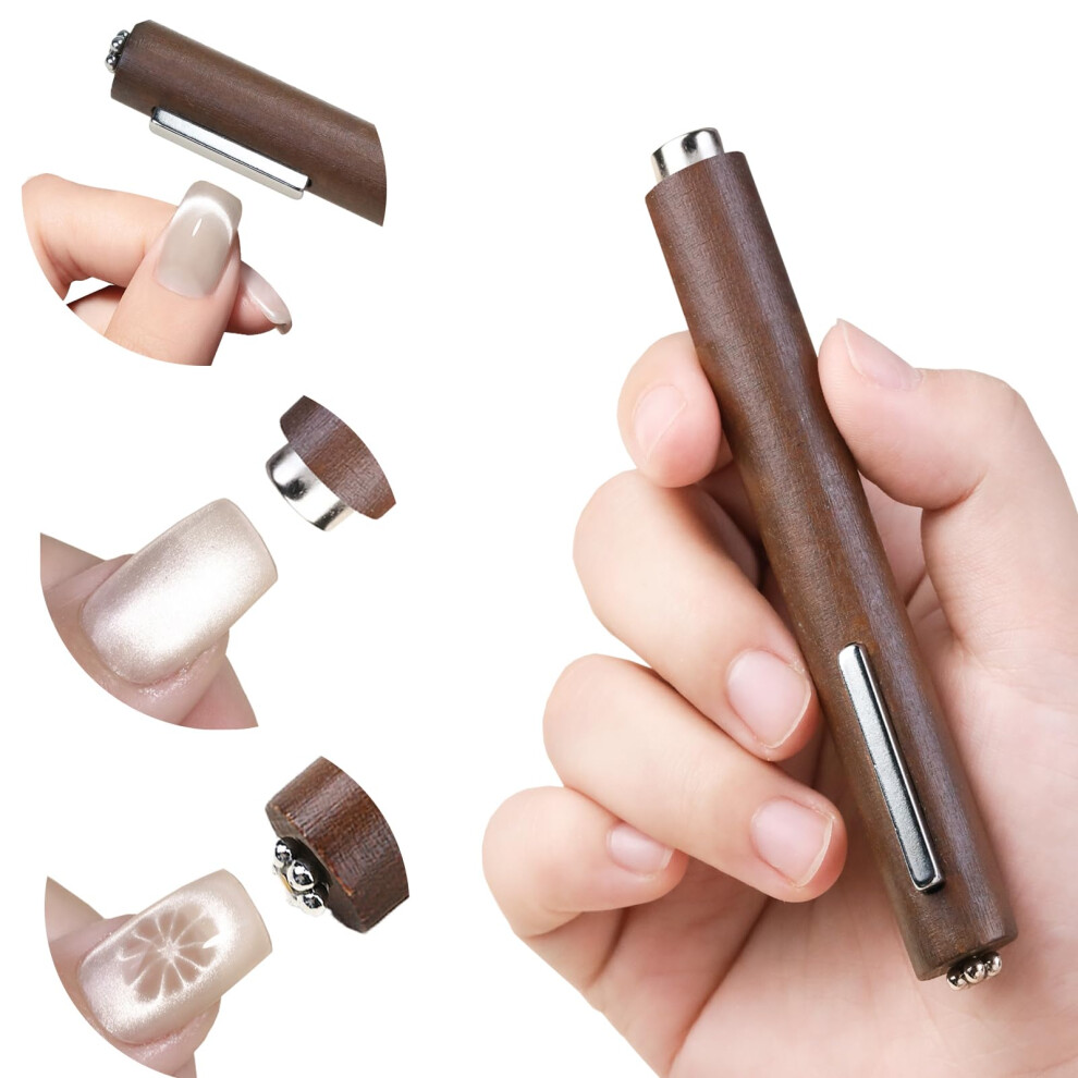 3 in 1 Cat Eye Nail Magnet Tool with Three Magnetic Heads, Strong Nail Art Magnetic Wand for Salon Use
