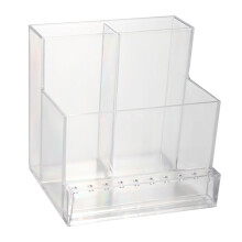 Acrylic Nail Polish Organizer with Adjustable Height Transparent Nail Art Storage Rack for Desk