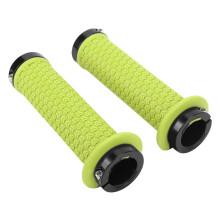 Silicone Mountain Cycle Handlebar Grips Lime Green for Scooter & Cycling