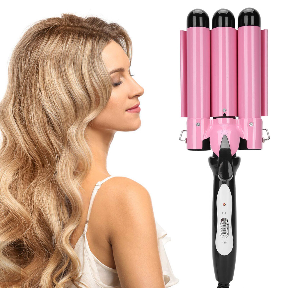 3 Barrel Curling Iron Hair Waver, Tourmaline Ceramic, Fast Heating for LongLasting Waves