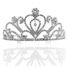 Silver Crystal Tiara Crown Headband for Women Girls Bridal Wedding Prom Birthday Party