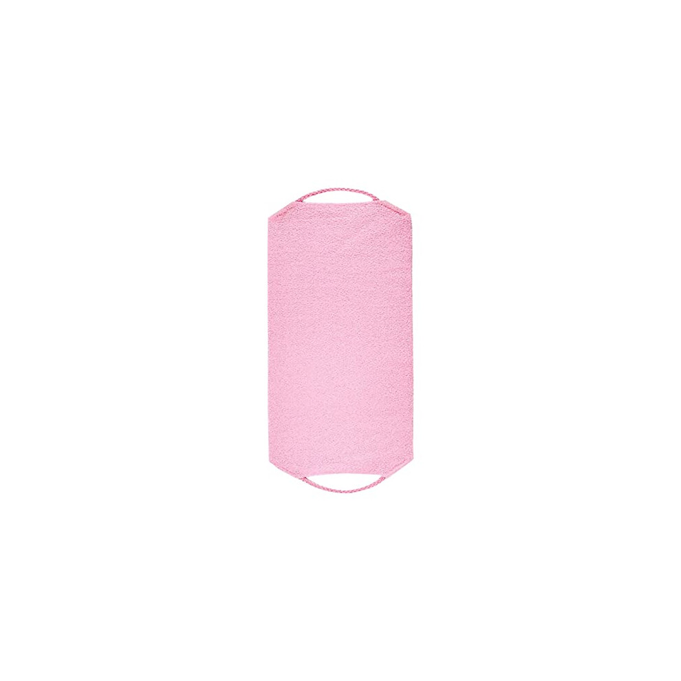 Pink Back Scrubber For Shower With Long Handles, Dualsided Nylon Exfoliating Bath Towel,