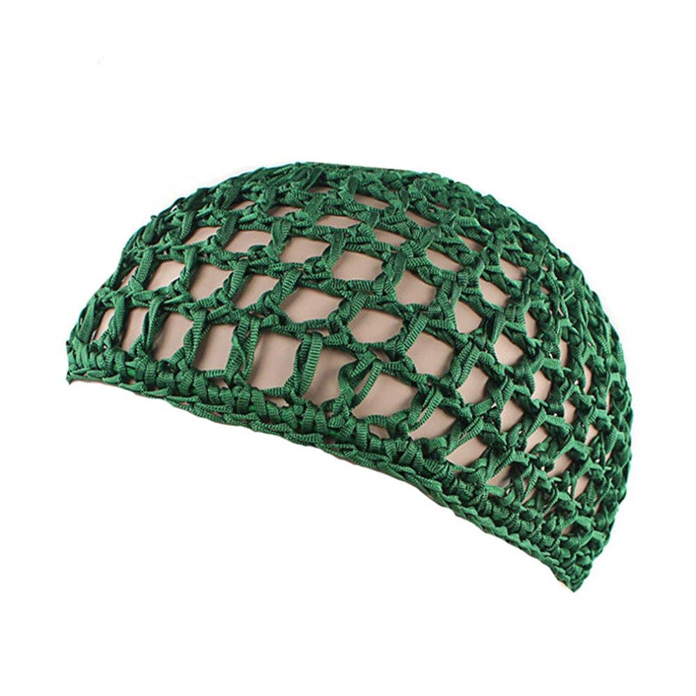 Hair Net for Women Green Breathable Crochet Mesh Cap Stretchable Comfort Fit Sleep Hair Cover