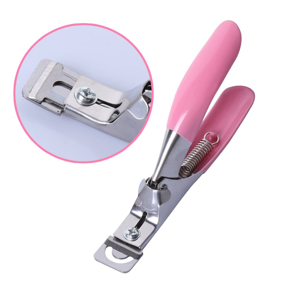 Pink Professional Acrylic Nail Tip Cutter With Ergonomic Handle For Gel And False Nails 13Cm
