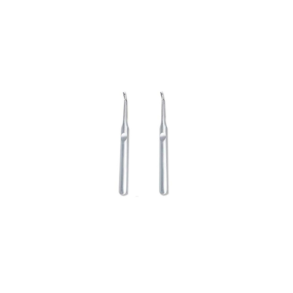 2 Pcs Stainless Steel Cuticle Trimmer and Pusher with Precision VShaped Blade for Nail Care