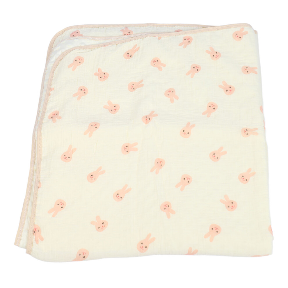 Rabbit Dotted Backing Baby Blanket Crepe Pink