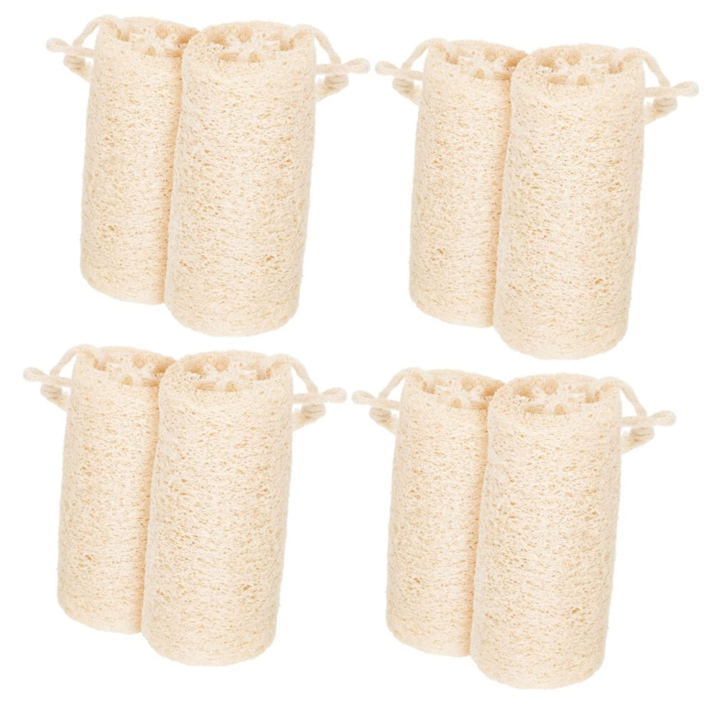 Natural Loofah Sponge Set of 8 EcoFriendly Multipurpose Scrubber for Kitchen Bath and Body