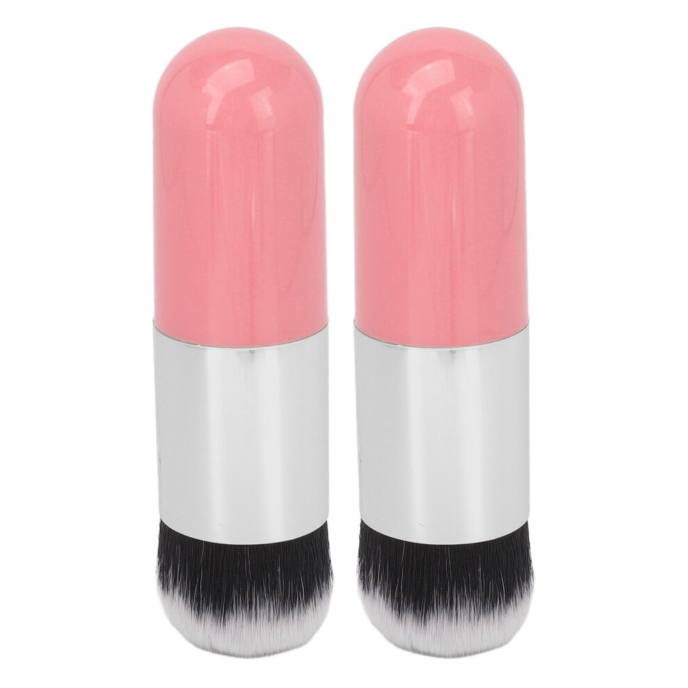 Foundation Brush Set 2PCS Soft Synthetic Makeup Brushes for Liquid Foundation Blush with Wooden Handle