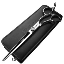 Professional Hair Cutting Scissors 7 Inch Stainless Steel Barber Shears with Ergonomic Finger Rest
