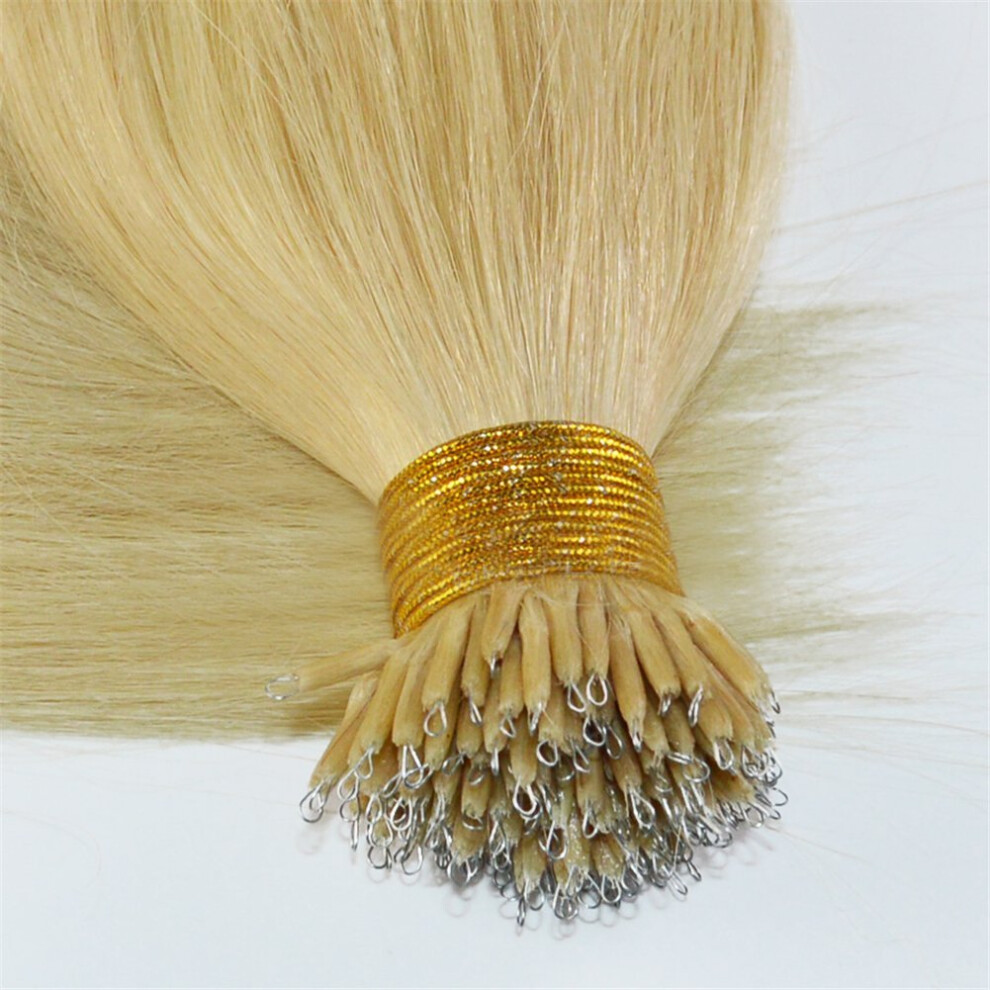 Unisex 16 Inch Blonde Highlight Remy Human Hair Extensions Silky Straight Clip In Natural Volume Boost