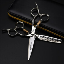 6 Inch Professional Barber Scissors Set Stainless Steel Hair Cutting Shears with Ultra Sharp Blades