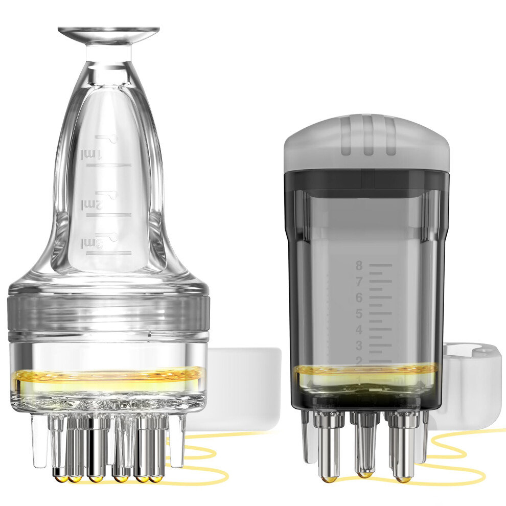Minoxidil Applicator Set, 2PCS Scalp Applicator Bottle with Root Comb for Precision Serum Control