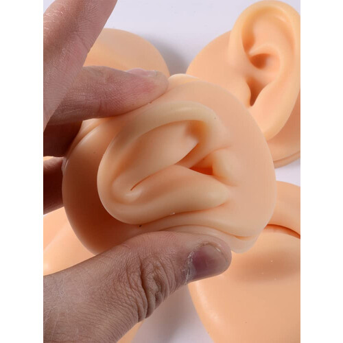 Piercing Practice Model with Realistic Skin Simulation, Reusable Soft Silicone Training Pad Set