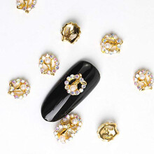 Rhinestone Nail Art Gems 10pcs Set 3D Crystal Metal Decorations CorrosionResistant Accessories