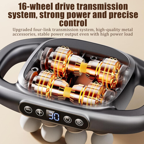 Massage Gun Deep Tissue Percussion with 16 Heads, 30Speed Smart Control, Fast TypeC Charging, Black 1