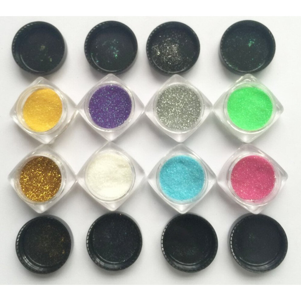 8 Colors Rainbow Chrome Nail Powder Set Metallic Mirror Effect Pigment for Nails 2g Jars