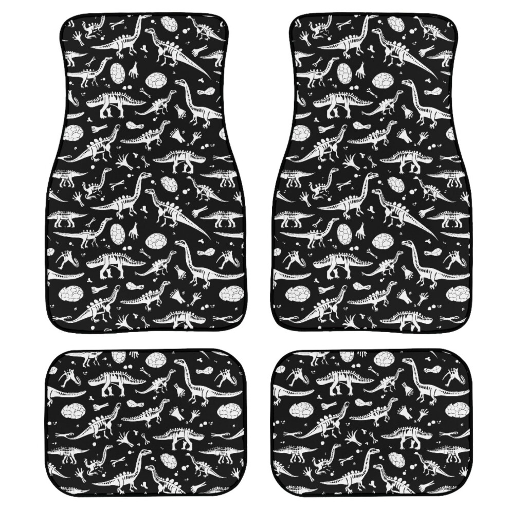 Retro Dinosaur Universal Fit Car Floor Mats Set Allweather Waterproof Nonslip For Cars Suvs Trucks 9169991698694