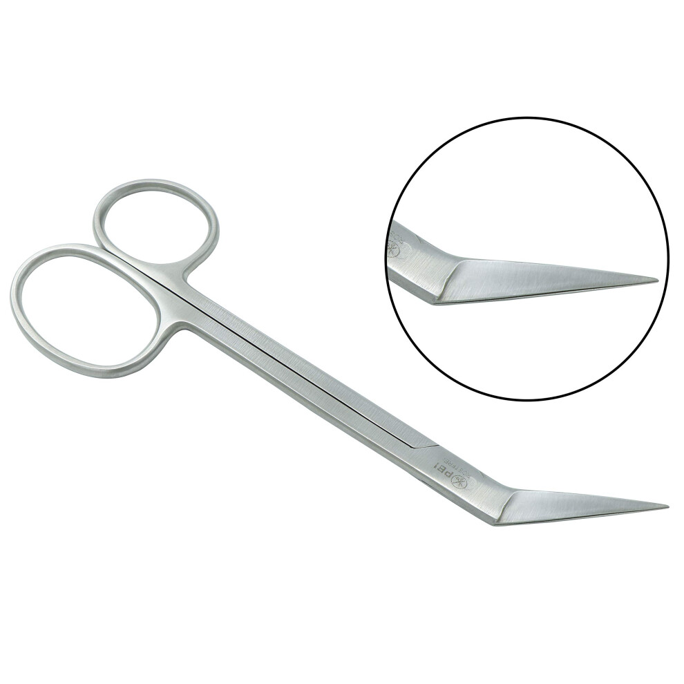 Stainless Steel Curved Toenail Scissors with Extra Fine Sharp Blades and Ergonomic Grip for Pedicure