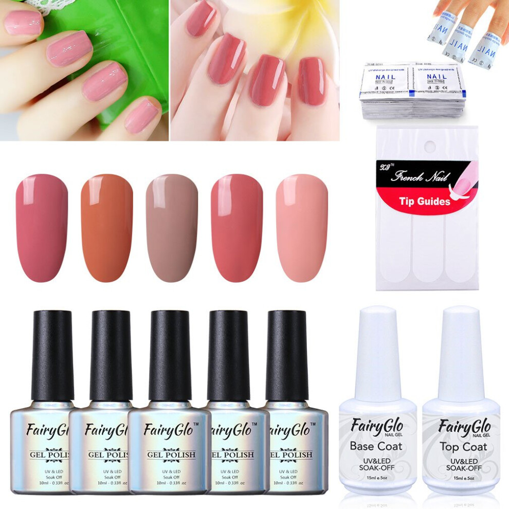 Cream Nude Gel Nail Polish Kit With Uv Led Quick Cure, Glossy Longlasting Finish, Easy Soakoff, 10Ml