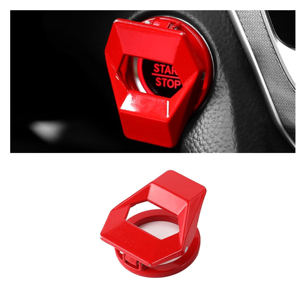 Car Push Button Start Cover Zinc Alloy Engine Start Stop Protector 180 Flip Sport Upgrade Red 9092120541892